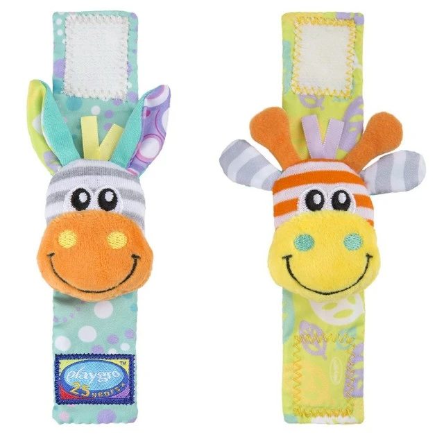 Playgro Jungle Κουδουνίστρες και κάλτσες με διασκεδαστικές εικόνες καμηλοπάρδαλης και ζέβρας, 0m+