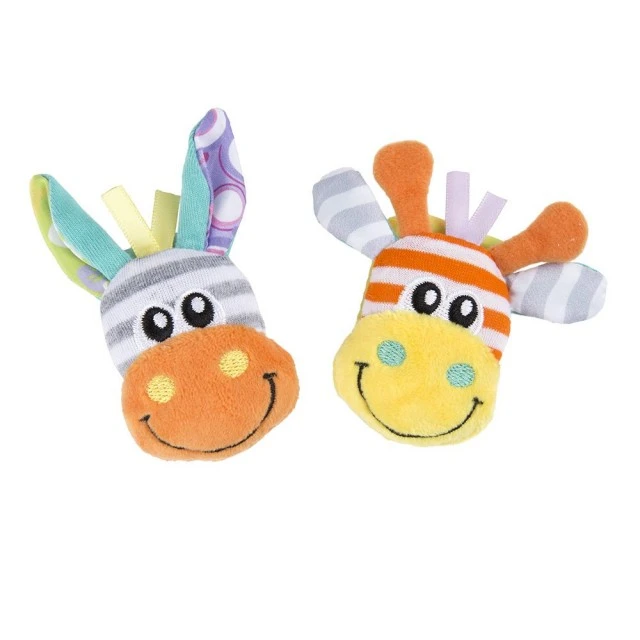 Playgro Jungle Κουδουνίστρες και κάλτσες με διασκεδαστικές εικόνες καμηλοπάρδαλης και ζέβρας, 0m+