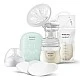 Σετ από ηλεκτρικό θήλαστρο Philips AVENT Essential, 1 μπιμπερό Natural Response 125 ml, 5 φακελάκια μητρικού γάλακτος και 4 επιθέματα