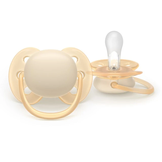 Σετ 2 ορθοδοντικών πιπίλων σιλικόνης Philips AVENT Ultra Soft SCF091/40, σε κουτί αποστείρωσης, φυτικής προέλευσης