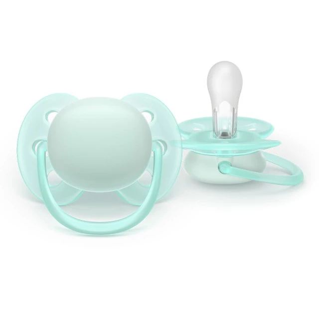Σετ 2 ορθοδοντικών πιπίλων σιλικόνης Philips AVENT Ultra Soft SCF091/40, σε κουτί αποστείρωσης, φυτικής προέλευσης