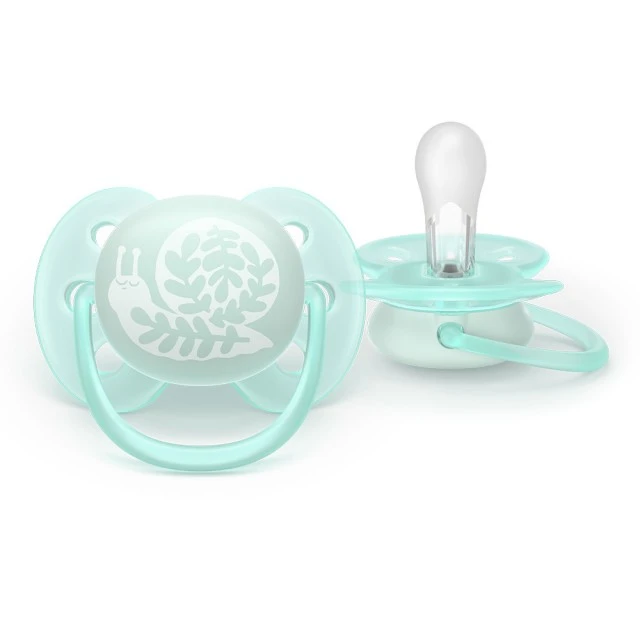 Σετ 2 ορθοδοντικών πιπίλων σιλικόνης Philips AVENT Ultra Soft SCF091/41, σε κουτί αποστείρωσης, φυτικής προέλευσης