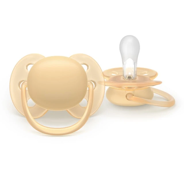 Σετ 2 ορθοδοντικών πιπίλων σιλικόνης Philips AVENT Ultra Soft SCF091/45, σε κουτί αποστείρωσης, φυτικής προέλευσης