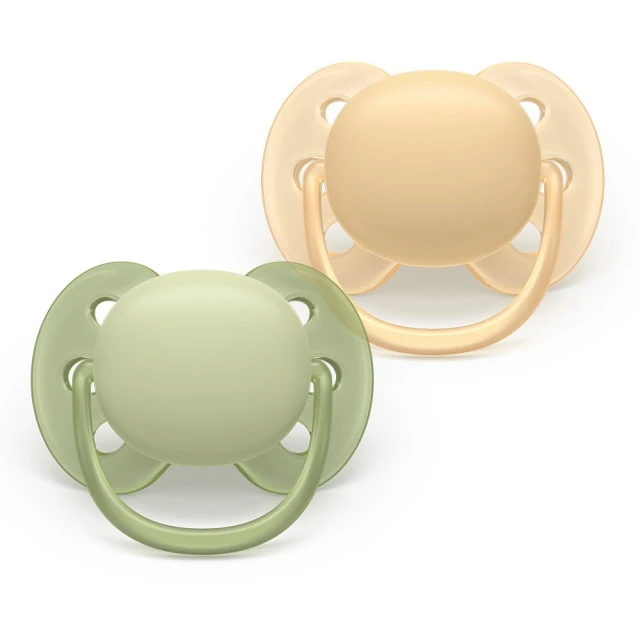 Σετ 2 ορθοδοντικών πιπίλων σιλικόνης Philips AVENT Ultra Soft SCF091/45, σε κουτί αποστείρωσης, φυτικής προέλευσης