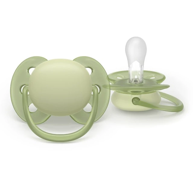 Σετ 2 ορθοδοντικών πιπίλων σιλικόνης Philips AVENT Ultra Soft SCF091/45, σε κουτί αποστείρωσης, φυτικής προέλευσης