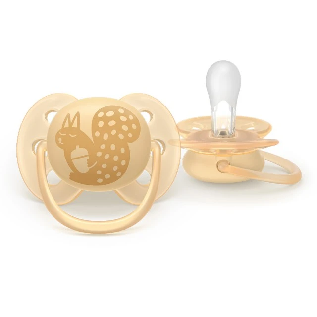 Σετ 2 ορθοδοντικών πιπίλων σιλικόνης Philips AVENT Ultra Soft SCF091/46, σε κουτί αποστείρωσης, φυτικής προέλευσης