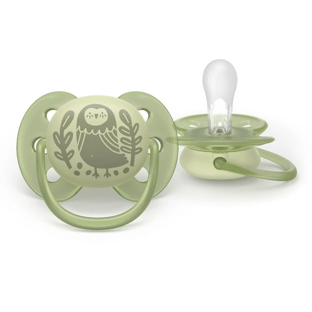 Σετ 2 ορθοδοντικών πιπίλων σιλικόνης Philips AVENT Ultra Soft SCF091/46, σε κουτί αποστείρωσης, φυτικής προέλευσης