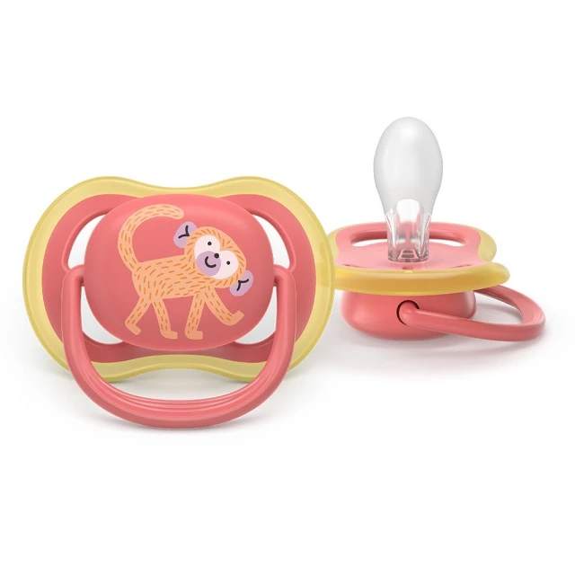 2 τεμάχια ορθοδοντικές πιπίλες σιλικόνης Philips AVENT SCF349/47 Ultra Air, 18m+, με εικόνες, σε κουτί αποστείρωσης