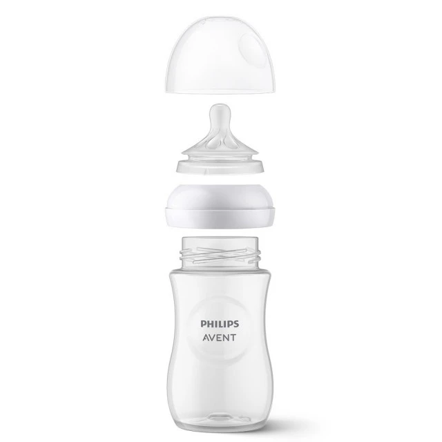 Μπουκάλι τροφοδοσίας Natural Response 330 ml με θηλή χωρίς διαρροή Natural Response Flow 4, 3m+, Philips AVENT SCY906/02