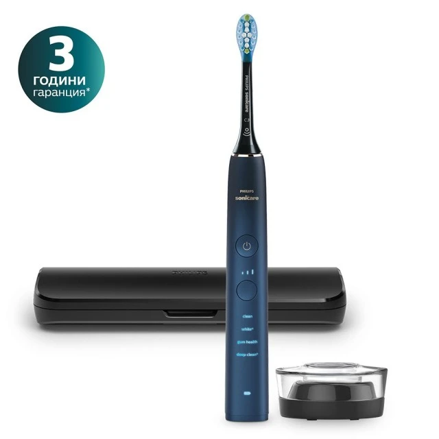 Ηλεκτρική βούρτσα Sonic Philips Sonicare DiamondClean 9000 HX9911/88, με κεφαλή C3 Premium, 4 λειτουργίες, 3 εντάσεις, θήκη ταξιδιού, Bluetooth