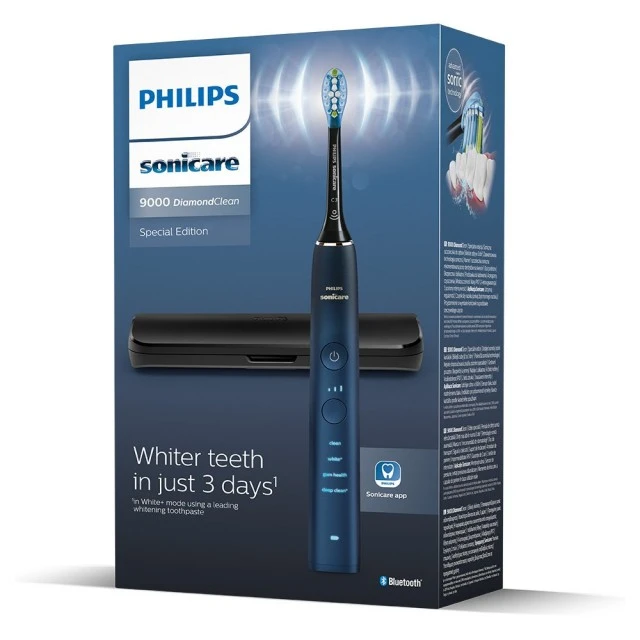 Ηλεκτρική βούρτσα Sonic Philips Sonicare DiamondClean 9000 HX9911/88, με κεφαλή C3 Premium, 4 λειτουργίες, 3 εντάσεις, θήκη ταξιδιού, Bluetooth
