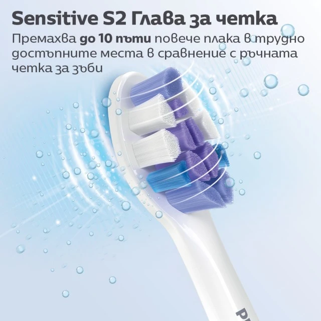 Σετ 2 κεφαλών οδοντόβουρτσας S2 Sensitive HX6052/87 για ηλεκτρικές οδοντόβουρτσες Philips Sonicare, εξαιρετικά μαλακές, για ευαίσθητα δόντια και ούλα