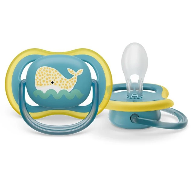 Σετ των 2 ορθοδοντικές πιπίλες Philips AVENT SCF349/24 Ultra Air 18m+, ουδέτερα χρώματα με διακόσμηση Kit, σε κουτί αποστείρωσης