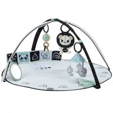 Active Gymnastics Tiny Love Developmental Gymini από τη σειρά Black&White Décor με στρογγυλό χαλάκι διαμέτρου 90 cm, ρυθμιζόμενες καμάρες και μια επιλογή από 5 παιχνίδια, 0m+