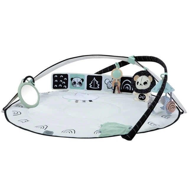 Active Gymnastics Tiny Love Developmental Gymini από τη σειρά Black&White Décor με στρογγυλό χαλάκι διαμέτρου 90 cm, ρυθμιζόμενες καμάρες και μια επιλογή από 5 παιχνίδια, 0m+