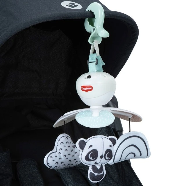 Μουσικό καρουζέλ 3-σε-1 TINY LOVE Take-Along Mobile από τη σειρά Black&White Décor, με 3 εύκολους τρόπους να κρεμάσετε στο σπίτι ή εν κινήσει, 30 λεπτά μουσικής με 5 διαφορετικές μελωδίες, 0m+