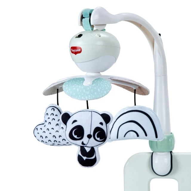 Μουσικό καρουζέλ 3-σε-1 TINY LOVE Take-Along Mobile από τη σειρά Black&White Décor, με 3 εύκολους τρόπους να κρεμάσετε στο σπίτι ή εν κινήσει, 30 λεπτά μουσικής με 5 διαφορετικές μελωδίες, 0m+