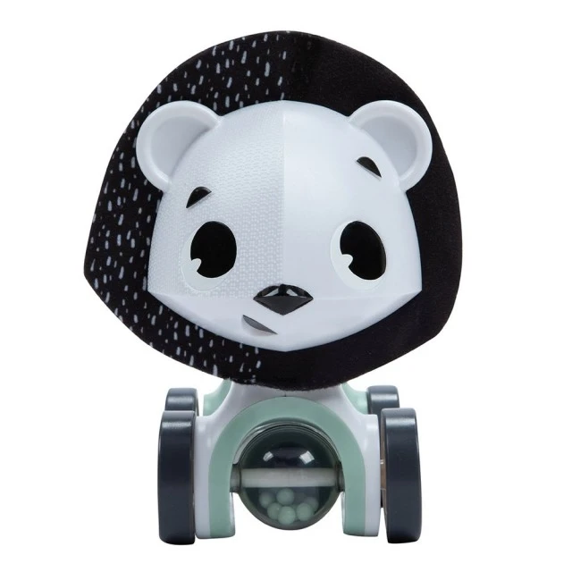 Κυλιόμενο παιχνίδι George the lion από τη σειρά Black&White Décor, με εύκαμπτο σώμα και περιστρεφόμενο κεφάλι, 3m+