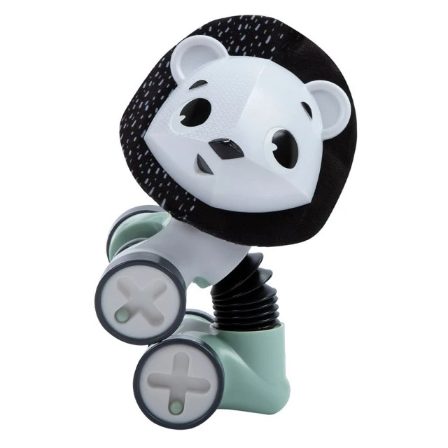 Κυλιόμενο παιχνίδι George the lion από τη σειρά Black&White Décor, με εύκαμπτο σώμα και περιστρεφόμενο κεφάλι, 3m+