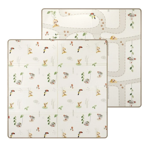 Πτυσσόμενο χαλάκι παιχνιδιού Tiny Love Boho Chic XL, μέγεθος 150x150 cm, πάχος 1 cm, σχεδιασμός διπλής όψης, αδιάβροχη επιφάνεια, συμπαγές πτυσσόμενο