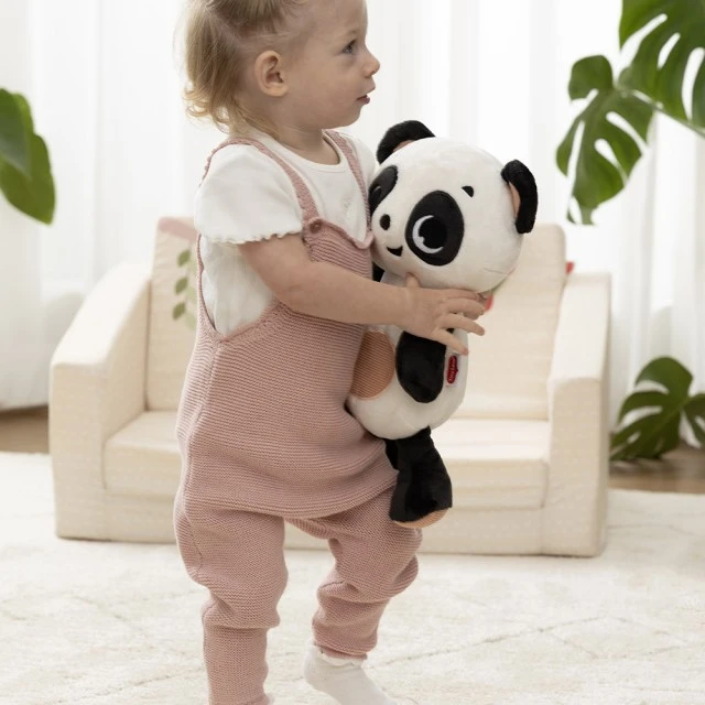 Λούτρινο Πάντα Αγκαλιάς Tiny Love Snuggly Buddy από τη σειρά Black&amp;White Décor, με 5 χαλαρωτικούς ήχους και εφέ "Breathing", με 3 λειτουργίες φωτισμού.