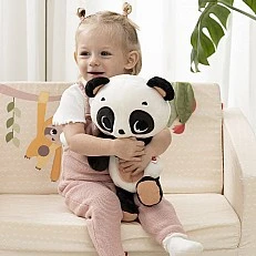 Λούτρινο Πάντα Αγκαλιάς Tiny Love Snuggly Buddy από τη σειρά Black&amp;White Décor, με 5 χαλαρωτικούς ήχους και εφέ "Breathing", με 3 λειτουργίες φωτισμού.