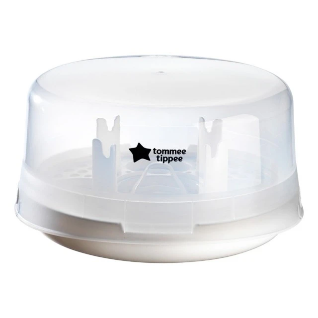 Αποστειρωτής ατμού μικροκυμάτων Tommee Tippee Micro Steri, με συμπεριλαμβανόμενη ορθοδοντική πιπίλα 0-6m