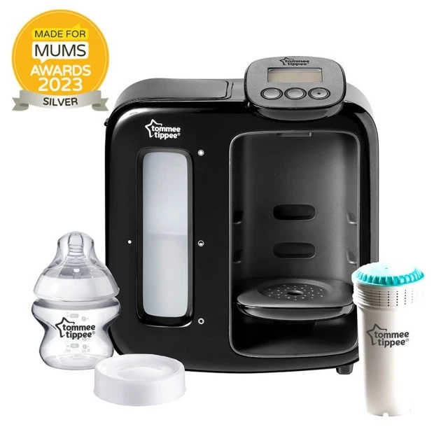 Παρασκευαστής φόρμουλας Tommee Tippee Perfect Prep Day & Night με ψηφιακή οθόνη και απαλό νυχτερινό φως, περιλαμβάνεται φίλτρο νερού και μπουκάλι 125 ml 0m+