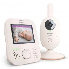 Ψηφιακή βιντεοενδοεπικοινωνία Philips AVENT Advanced SCD881/26 με έγχρωμη οθόνη 2.8", 2 x Zoom, νυχτερινή όραση, διπλή ομιλία, 6 απαλά νανουρίσματα, Coral/Cream