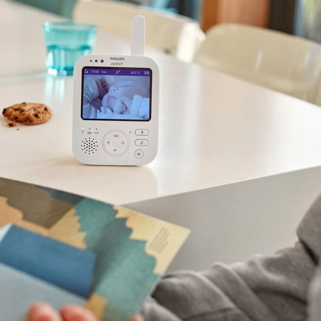 Ψηφιακή βιντεοενδοεπικοινωνία Philips AVENT Premium SCD891/26 με έγχρωμη οθόνη 3.5, νυχτερινή όραση, διπλή ομιλία και θερμόμετρο