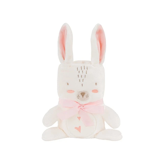 Βρεφική κουβέρτα με κέντημα 3D Rabbits in Love