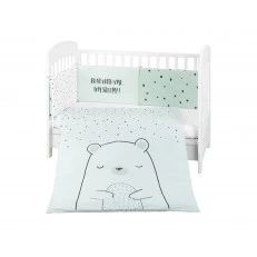 Βρεφικό σετ κρεβατιού 2 τεμαχίων EU style 70/140 Bear with me Mint