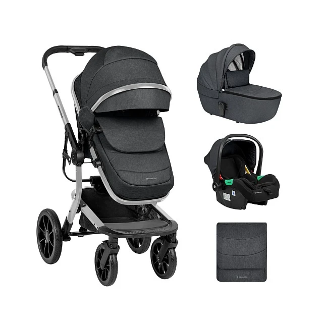 Συνδυασμένο καρότσι 3 σε 1 με σκληρό καλάθι Irene Dark Grey 2024