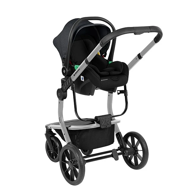 Συνδυασμένο καρότσι 3 σε 1 με σκληρό καλάθι Irene Dark Grey 2024