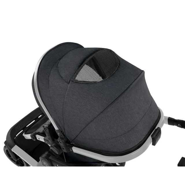 Συνδυασμένο καρότσι 3 σε 1 με σκληρό καλάθι Irene Dark Grey 2024