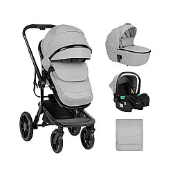Συνδυασμένο καρότσι 3 σε 1 με σκληρό καλάθι Irene Light Grey 2024