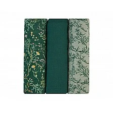 Σετ 3 πάνες μουσελίνας 100x100 cm Secret Garden Green