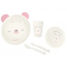 Πλαστικό σετ τραπεζαρίας Bear with me Pink