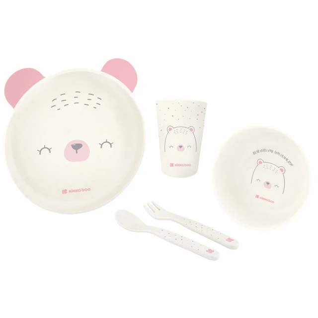 Πλαστικό σετ τραπεζαρίας Bear with me Pink