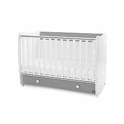Κρεβάτι dream new 60/120 χρώμα λευκό + stone grey
