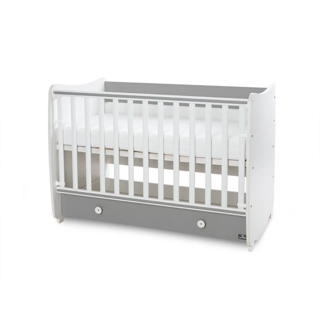 Κρεβάτι dream new 60/120 χρώμα λευκό + stone grey
