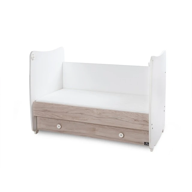 Κρεβάτι dream 60/120 χρώμα λευκό/ανοιχτή δρυς new