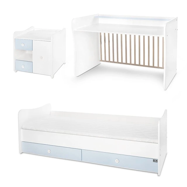 Κρεβάτι minimax νέο 190/72 χρώμα λευκό/baby blue