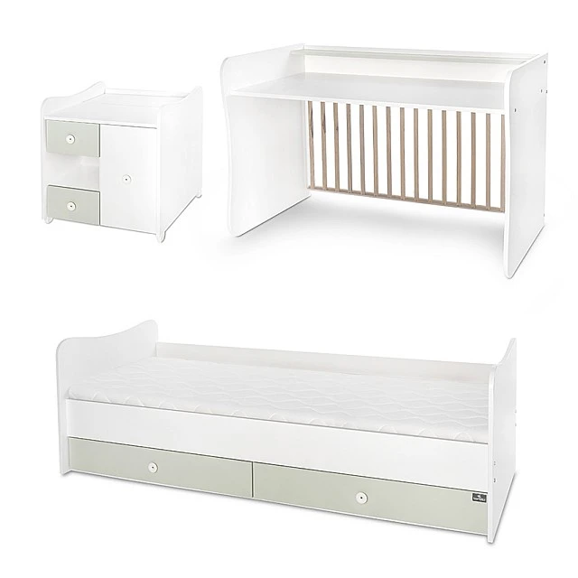 Κρεβάτι minimax νέο 190/72 χρώμα λευκό/γαλακτοπράσινο