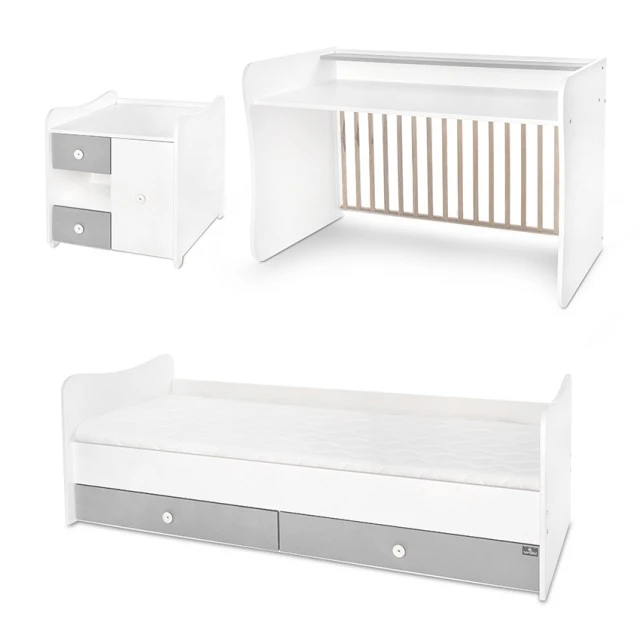 Κρεβάτι minimax νέο 190/72 χρώμα λευκό/πέτρινο γκρι