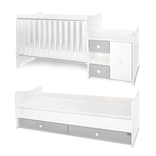 Κρεβάτι minimax νέο 190/72 χρώμα λευκό/πέτρινο γκρι