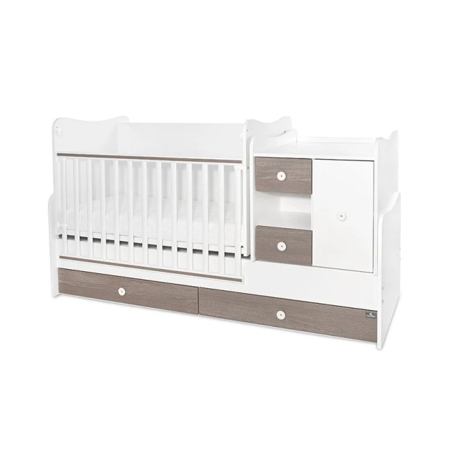 Κρεβάτι minimax 190/72 χρώμα λευκό/καφέ νέο