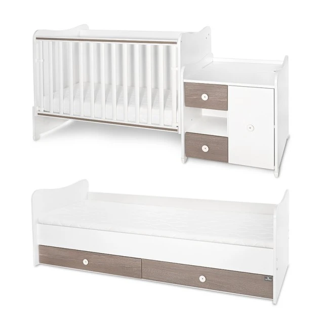 Κρεβάτι minimax 190/72 χρώμα λευκό/καφέ νέο