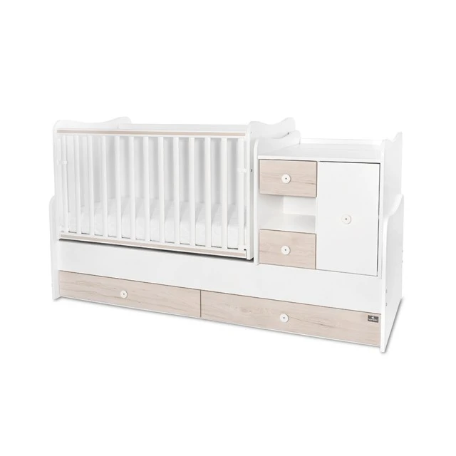 Κρεβάτι Minimax 190/72 χρώμα λευκό/ανοιχτό δρυ καινούργιο