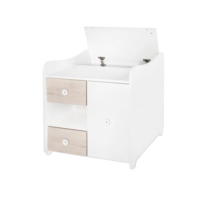 Κρεβάτι Minimax 190/72 χρώμα λευκό/ανοιχτό δρυ καινούργιο